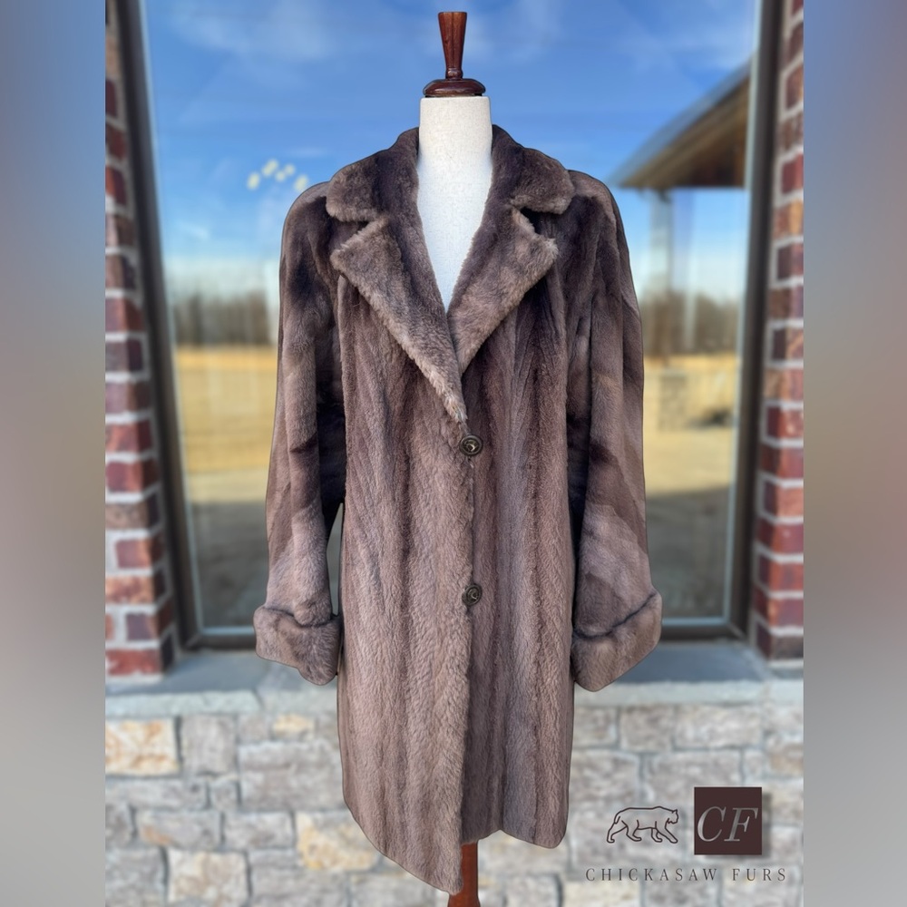10/12 Sheared Raccoon Fur Stroller Coat Real Fur Genuine Fur Vintage